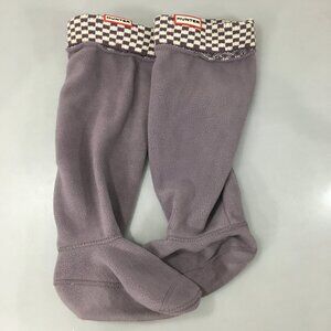 Hunter Purple Lavender Fleece Checkerboard Tall Boot Socks L W8-10